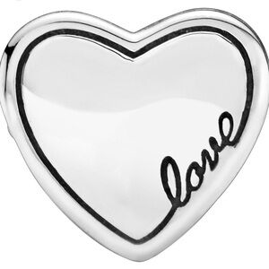 Pandora Silver Heart Promise Charm NWOT